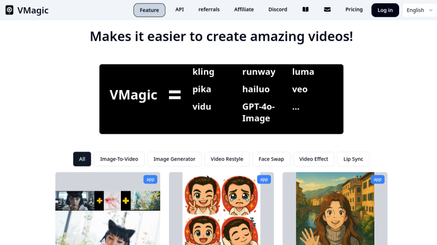 VMagic AI官网 网站预览
