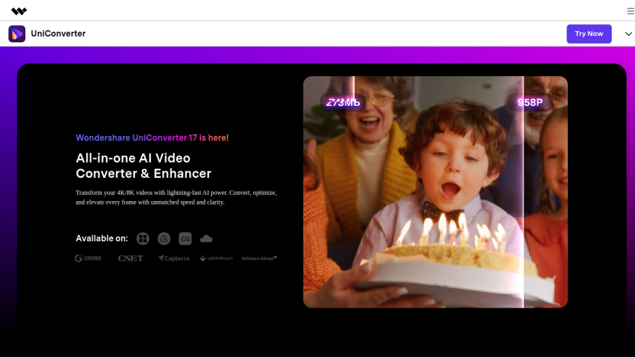 Wondershare UniConverter官网 网站预览
