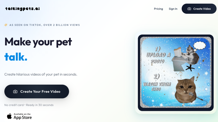 TalkingPets.ai官网 网站预览