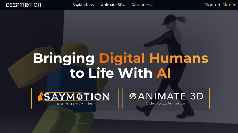 DeepMotion官网 网站预览