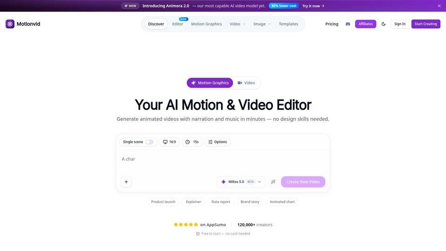 motionvid.ai官网 网站预览