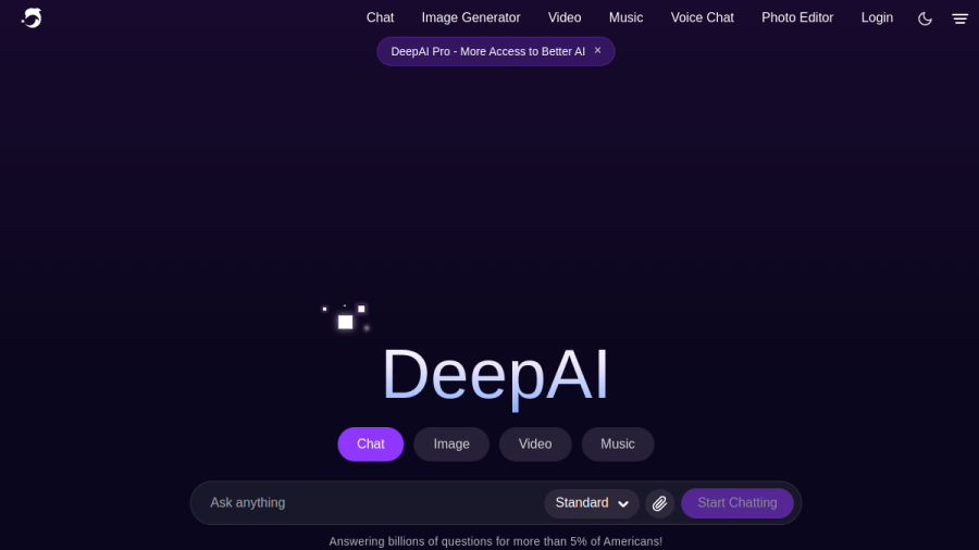 DeepAI官网 网站预览