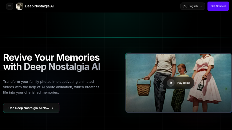 Deep Nostalgia AI官网 网站预览