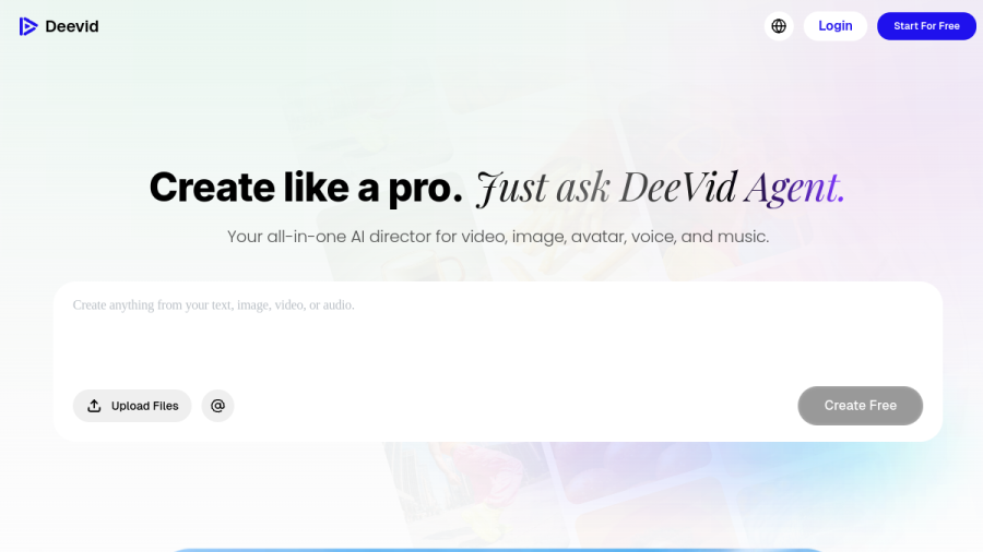DeeVid AI官网 网站预览